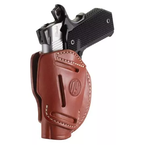 1791 Gunleather 3WH1CBRA 3-Way IWB/OWB Size 01 Classic Brown Leather Belt Loop Fits 1911 3-4" Ambidextrous Hand