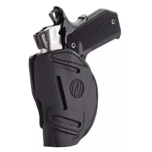 1791 Gunleather 3WH1SBLA 3-Way IWB/OWB Size 01 Stealth Black Leather Belt Loop Fits 1911 3-4" Ambidextrous