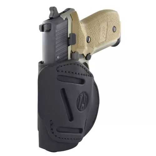 1791 Gunleather 4WH1SBLL 4-Way IWB/OWB 01 Stealth Black Leather Belt Clip Fits 3-4" Barrel 1911 Left Hand