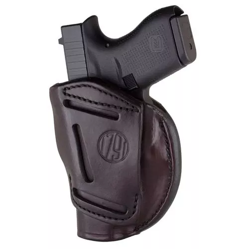 1791 Gunleather 4WH1SBRR 4-Way IWB/OWB 01 Signature Brown Leather Belt Clip Fits 3-4" Barrel 1911 Right Hand
