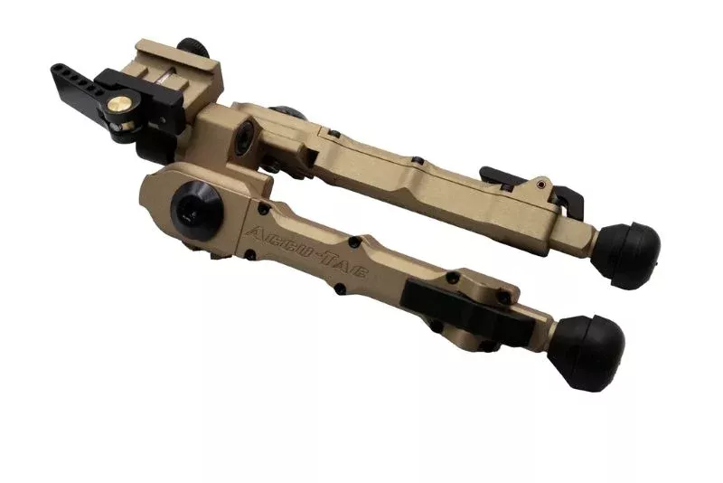 Accu-Tac BR-4 G2 Bipod 5.75"-8.625" Picatinny Rubber Feet Tan Hardcoat Anodized 6061-T6 Aluminum