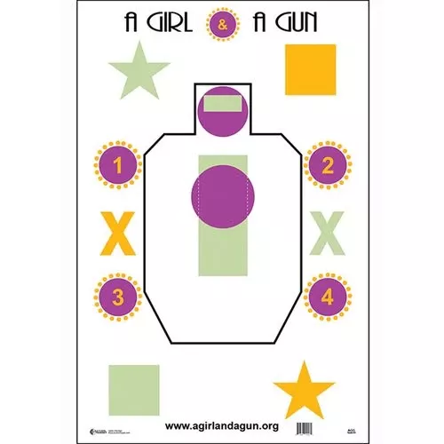Action Target AGG100 A Girl & A GunSilhouette/Shapes Paper Target 23" x 35" 100 Per Box