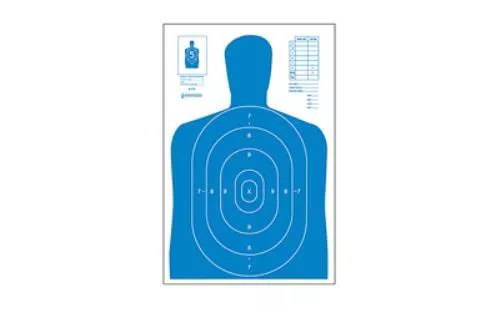 Action Target B-27E Economy Blue Silhouette Cut Off Below Ring 7 23"x35" 100 Per Box B-27EBLUE-100