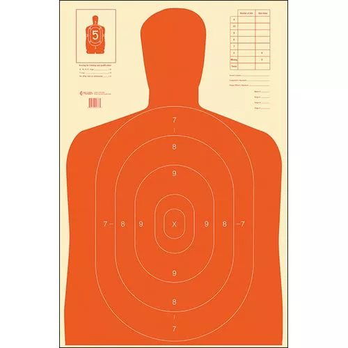 Action Target B27ERED100 B-27E Economy Silhouette Hanging Paper Target 23" x 35" 100 Per Box