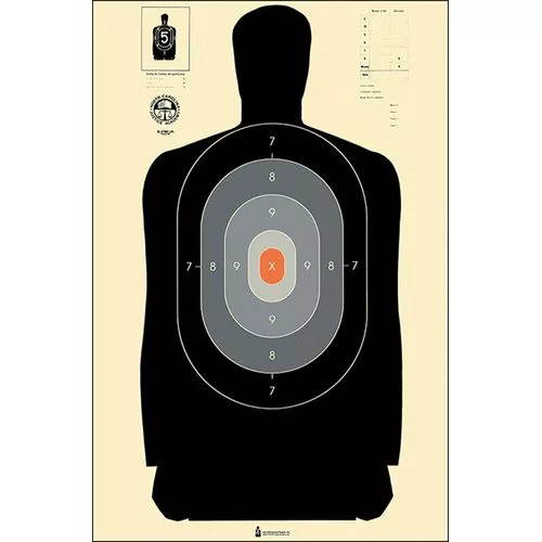 Action Target B27NCJA100 B-27 NCJA Silhouette Hanging Paper Target 24" x 45" 100 Per Box
