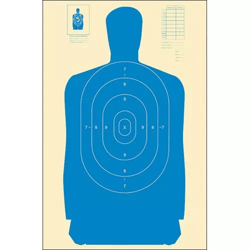 Action Target B27SBLUE100 B-27S Qualification Target Silhouette Hanging Paper Target 24" x 45" 100 Per Box