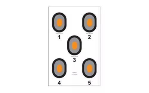 Action Target Bulls-Eye Five Bullseye w/Orange Center 100 Per Box 530-OC-100