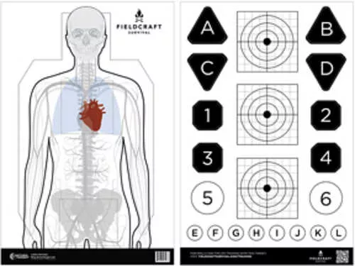 Action Target Fieldcraft Survival Double Sided Training Target Multi Color 23"x35" 100 Per Box Fldc-p-100