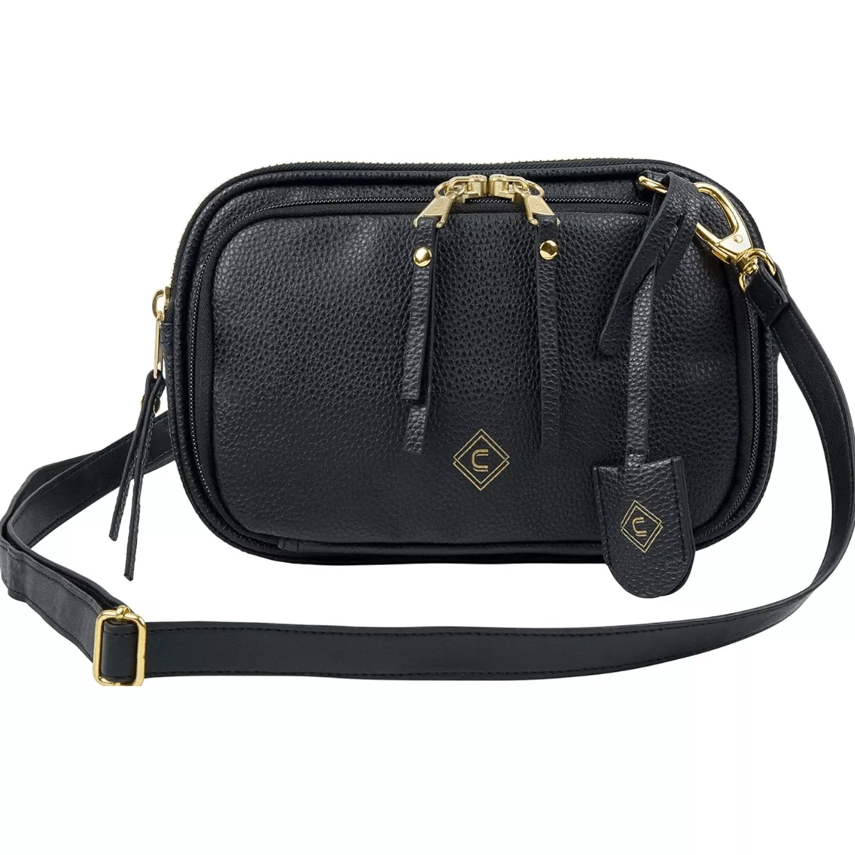 Allen 90-91 Girls With Guns Tomboy Clutch 10" Long Black PU Leather