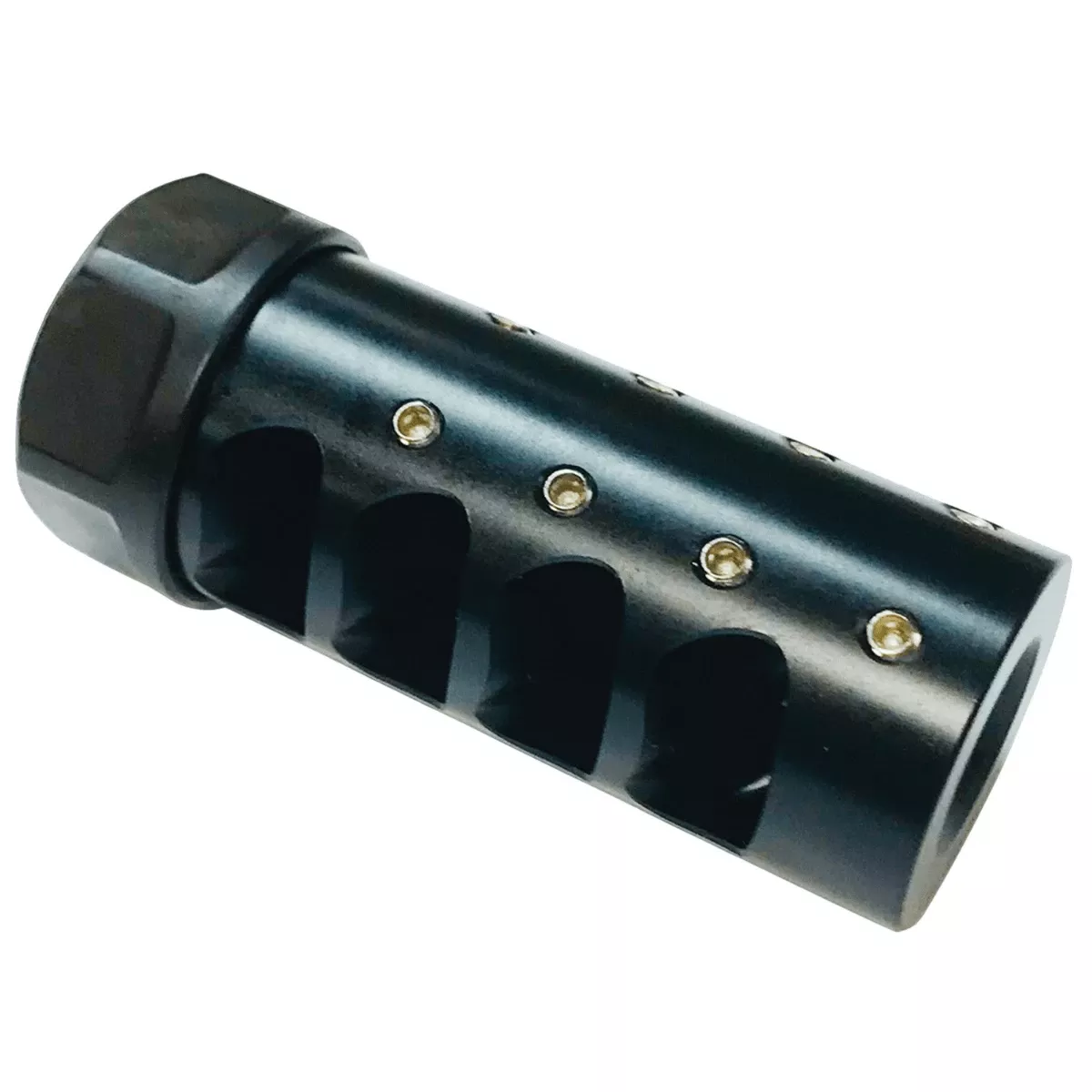 American Precision Arms G3L5838N Gen 3 Little Bastard Self Timing Brake Black Nitride Stainless Steel with 5/8"-24 tpi Threads, 2.55" OAL & 1" Diameter for 338 Cal Rifle