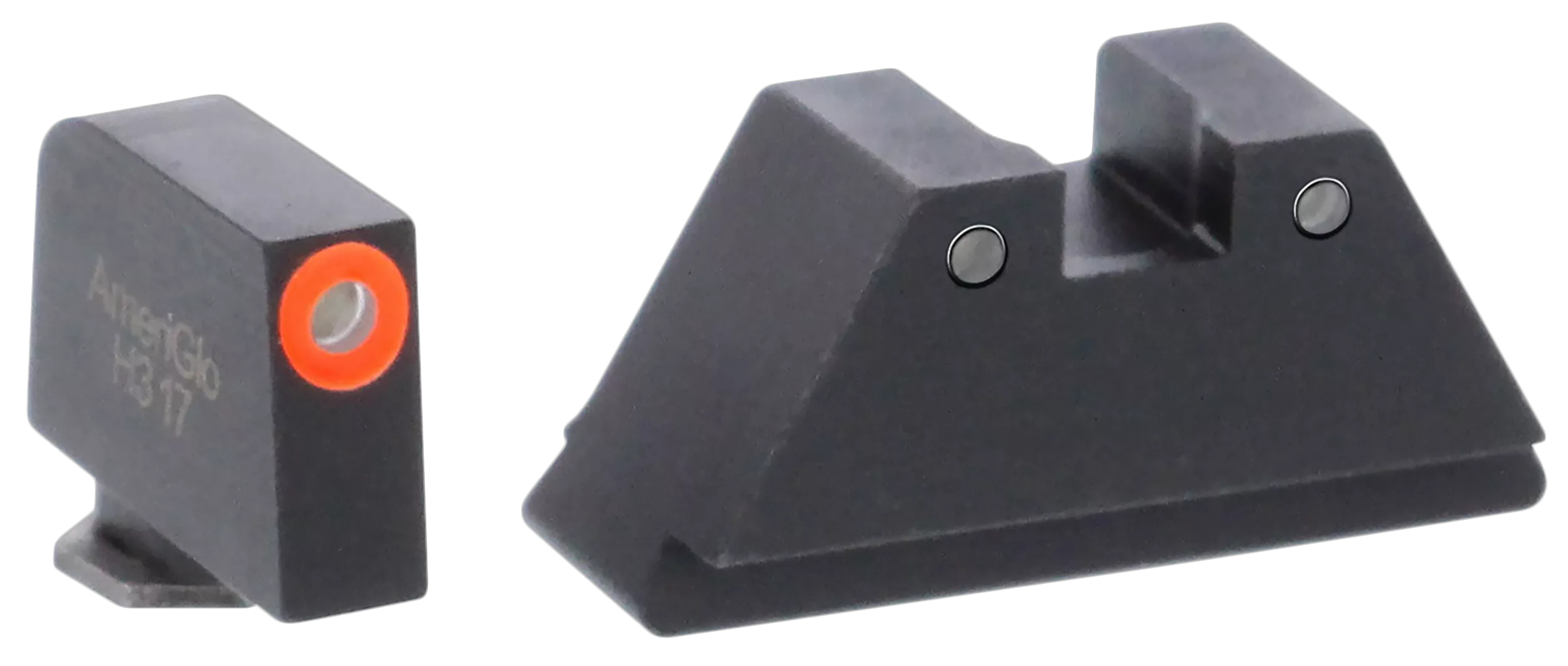 AmeriGlo GL452 Optic Compatible Sight Set for GlockXL Tall Green Tritium Orange Outline Front Sight-Green Tritium Black Outline Rear Sight