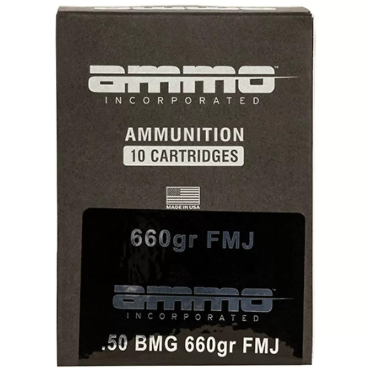 Ammo Inc 50BMG660FMJA10 Incorporated 50 BMG 660 gr Full Metal Jacket 10 Per Box/ 5 Case