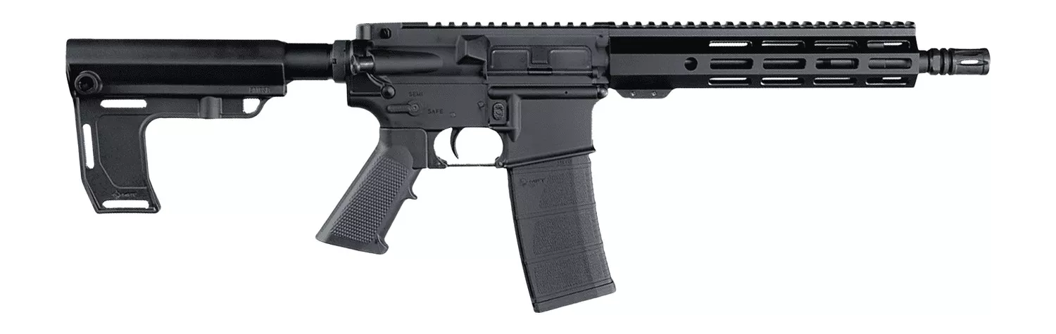 Andro Corp Industries 556103HBMPS ACI-15 Halo 5.56 NATO 30+1 10.30″ Black Nitride Threaded Barrel, Black Anodized Aluminum Receiver w/Picatinny Rail, Black Polymer SBA3 Pistol Brace, A2 Grip, Ambidext