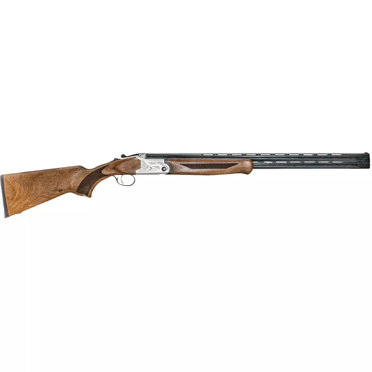 ATI ATIG20CRF26 Crusader Field 20 Gauge 3" 2rd 26" Blued O/U Barrel, Silver Engraved Metal Finish, Oiled Turkish Walnut Stock, Extractor