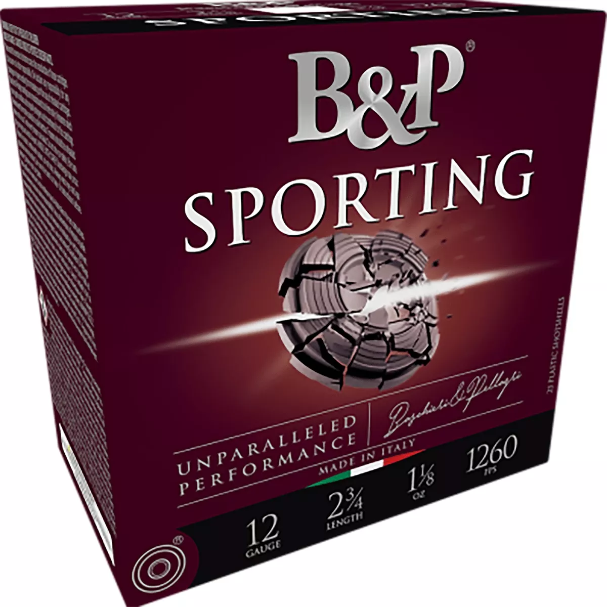 B&P Ammunition 12B1SCF8 Sporting Clay 12 Gauge 2.75" 1oz 8 Shot 25 Per Box