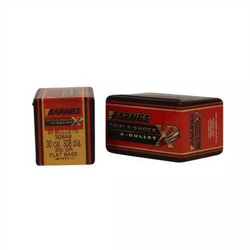 Barnes Bullets 30 Caliber 200 Grain Triple Shok X Flat Base (Per 50) 30356