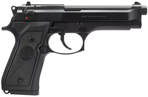 Beretta USA J92M9A0 M9Full Size Frame 9mm Luger 10+1, 4.90" Steel Barrel, Black Bruniton Serrated Steel Slide & Aluminum Frame w/Beavertail, Ambidextrous