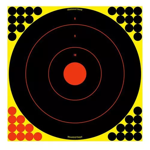 Birchwood Casey 34186 Shoot-N-CBullseye Hanging Adhesive Paper Target 17.25" 12 Per Pack