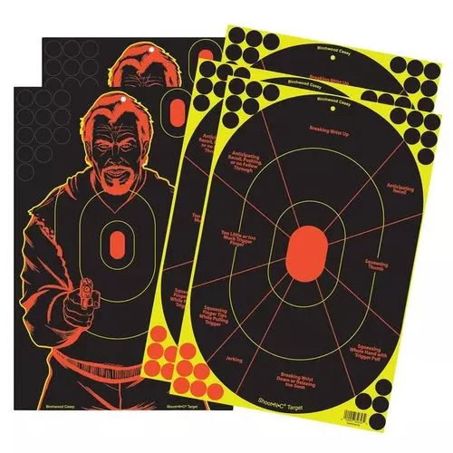 Birchwood Casey 34630 Shoot-N-C Combo Pack Self-Adhesive Paper Silhouette/Bad Guy Multi Color 5 Pack