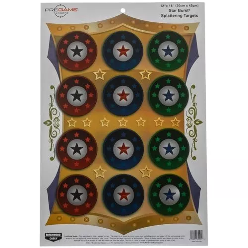 Birchwood Casey 35591 PregameStar Burst Hanging Paper Target 12" x 18" 100 Per Pack