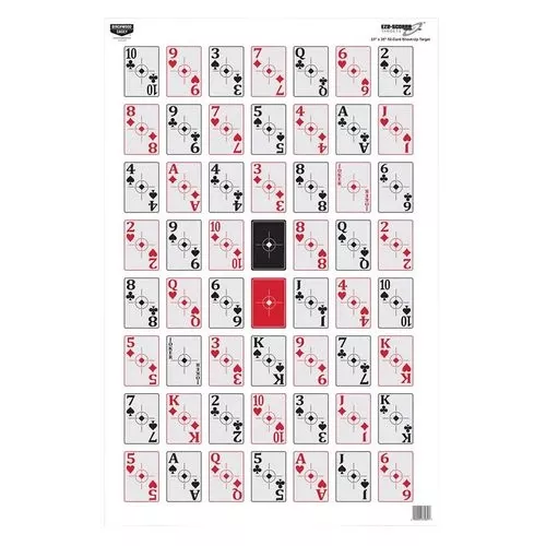 Birchwood Casey 37028 EZE-Scorer52 Playing Cards Hanging Paper Target 23" x 35" 100 Per Pack