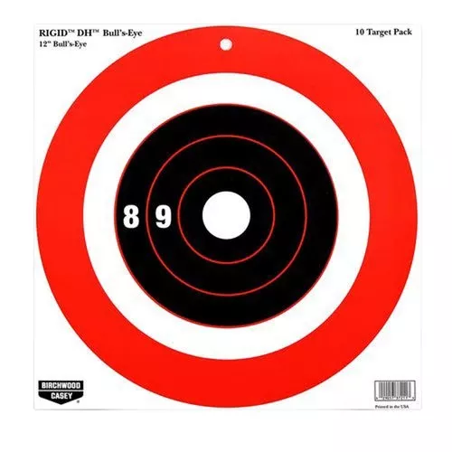 Birchwood Casey 37211 Rigid Bull's-Eye DH Bullseye Tagboard Target 12" x 12" 10 Per Pack