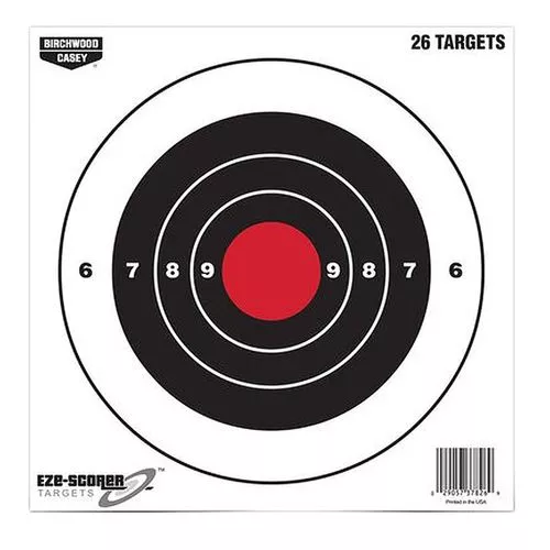 Birchwood Casey 37826 EZE-Scorer Bull's-Eye Bullseye Paper Target 8" x 8" 26 Per Pack