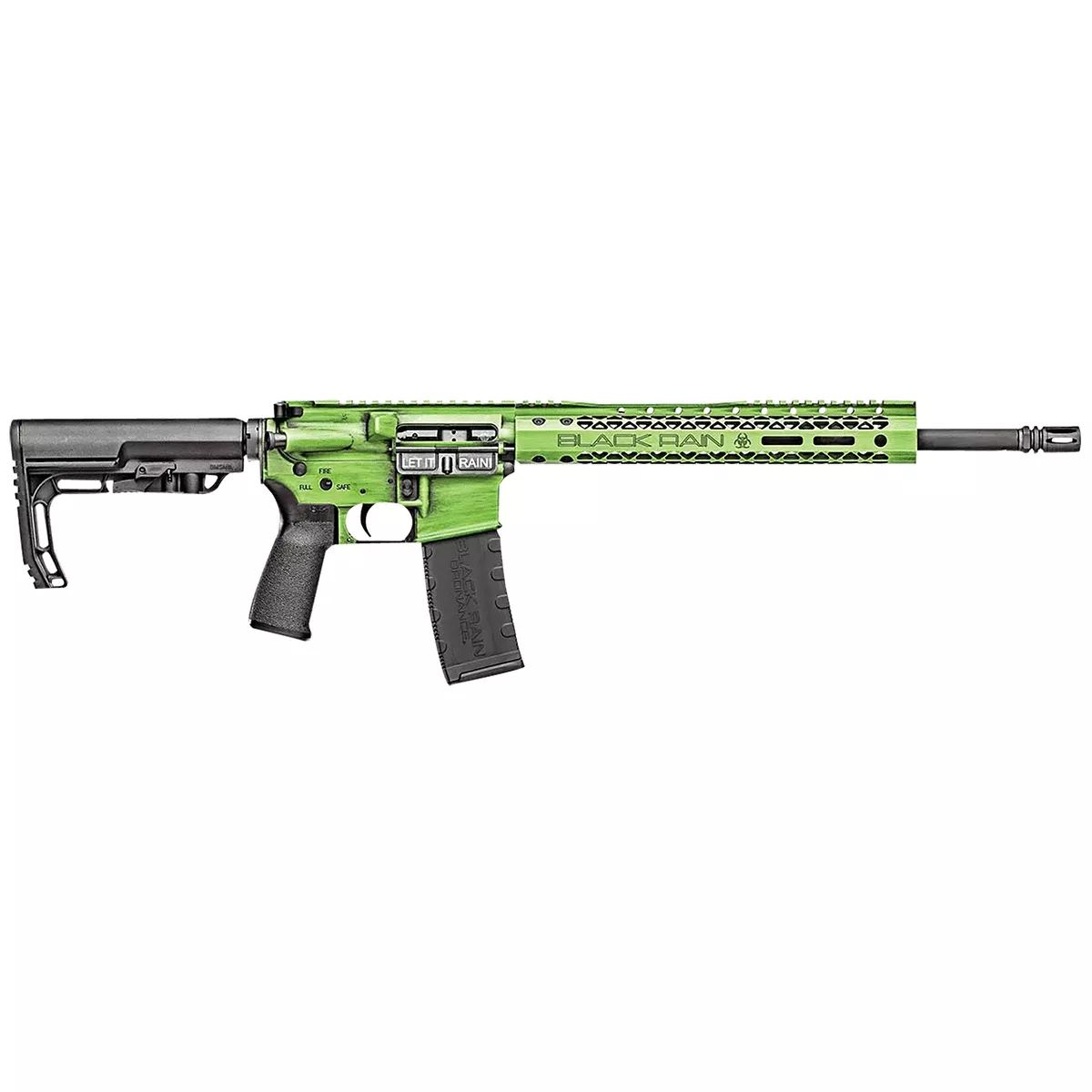 Black Rain Ordnance FUSIONZGB Spec 15+ Fusion 5.56x45mm NATO 30+1 16" Black Nitride Chromoly Steel Barrel, Zombie Green Battleworn
