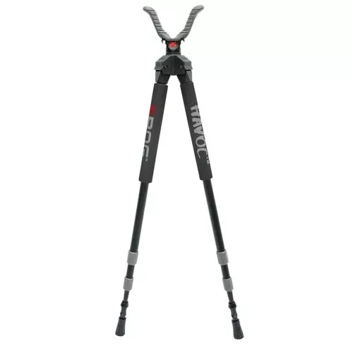 Bog-Pod 1100478 HavocBipod made of Black Finished Aluminum with Foam Grip, Rubber Feet, 360 Degree Pan & 21-50" Vertical Adjustment