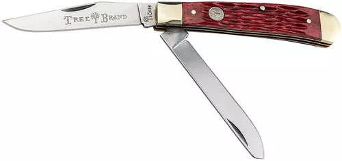Boker 110825 Trapper 2.0 Clip Point/Spey Plain D2 Steel Blade Red Jigged Bone Handle