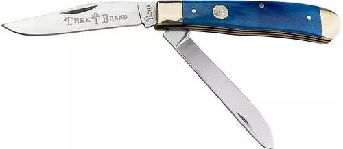 Boker 110828 Trapper 2.0 Clip Point/Spey Plain D2 Steel Blade Blue Jigged Bone Handle
