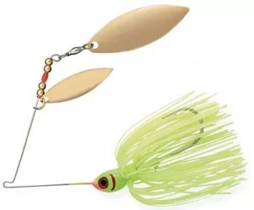 Booyah Double Willow Spinbait 3/8oz Chartreuse Model: BYBW38-617
