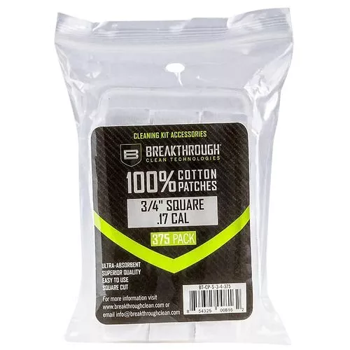 Breakthrough Clean BTCPS3/4375 Square Patches .17/.177 Cal 375 pieces