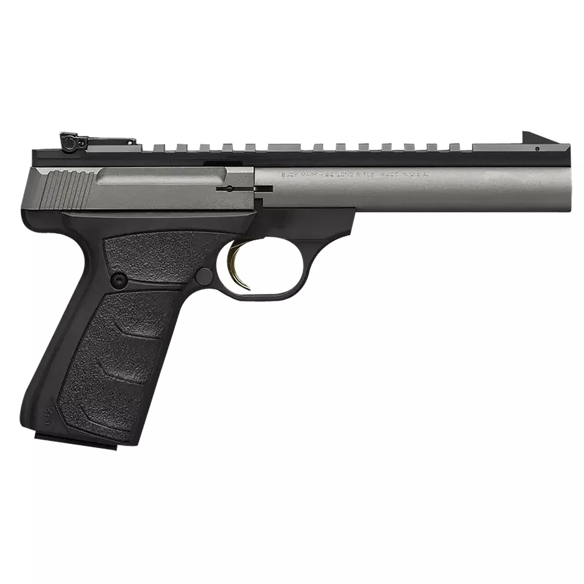 Browning 051586490 Buck Mark Field/Target 22 LR 10+1 5.50" Tungsten Gray Cerakote Steel Bull Barrel & Serrated Steel w/Picatinny Rail Slide, Matte Black Alloy Receiver Black Polymer Grips