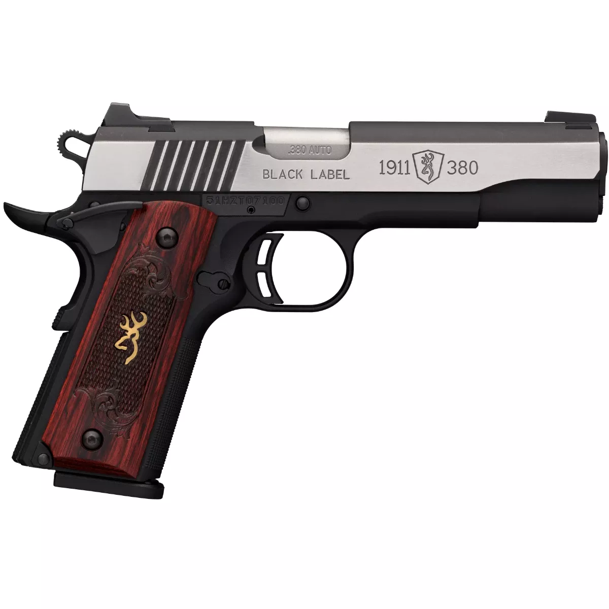 Browning 1911-380 Black Label Medallion Pro Compact 380 ACP Pistol with 3.63" Target Crown Steel Barrel - 051913492
