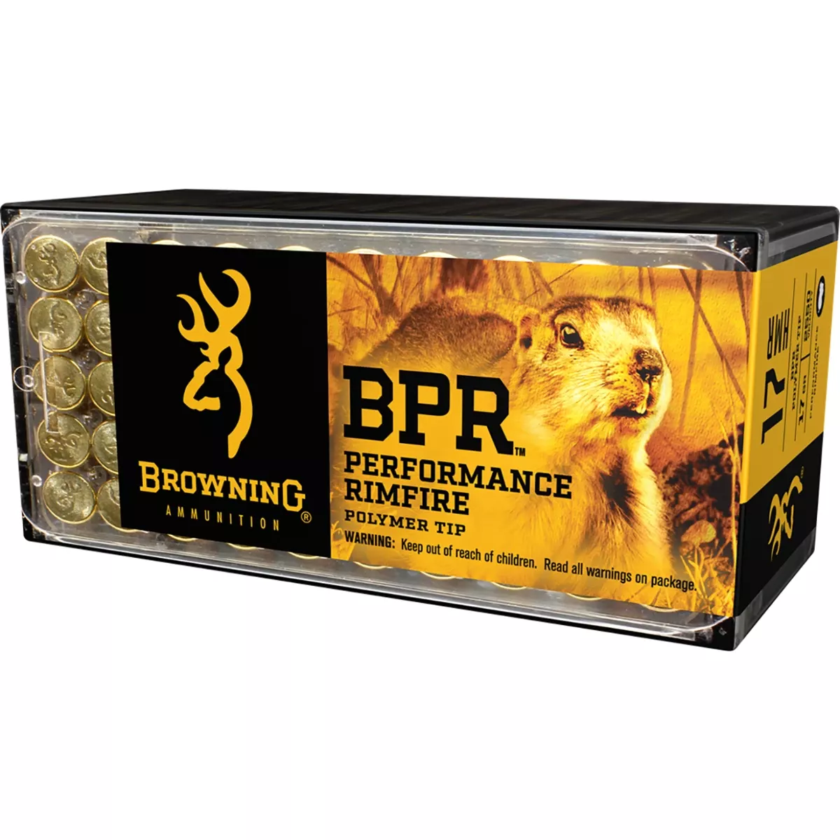 Browning BPR Performance Rimfire 17HMR Ammunition - 17gr Polymer Tip - 50 Per Box/20 Case - B195117050