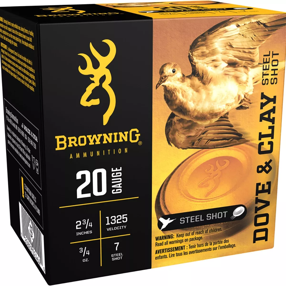 Browning Dove & Clay 20 Gauge, 2.75", 3/4 oz - 25 Per Box - B193832027