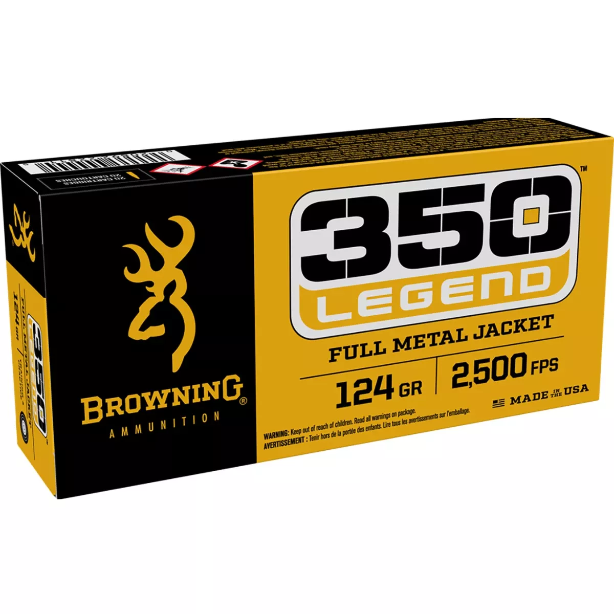 Browning FMJ 350 Legend, 124 grain - 20 Per Box - B192803501