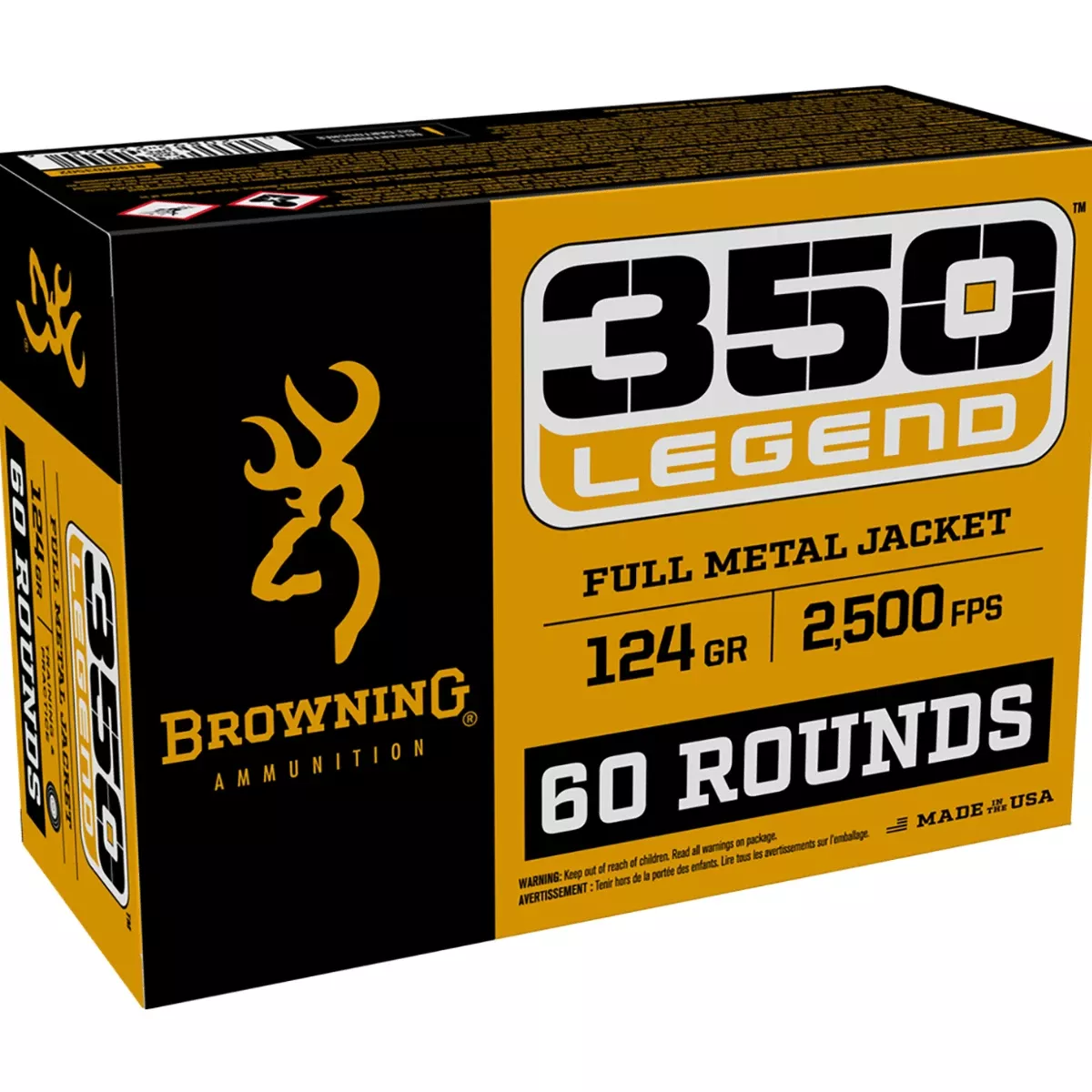 Browning FMJ 350 Legend, 124 grain - 60 Per Box - B192803502