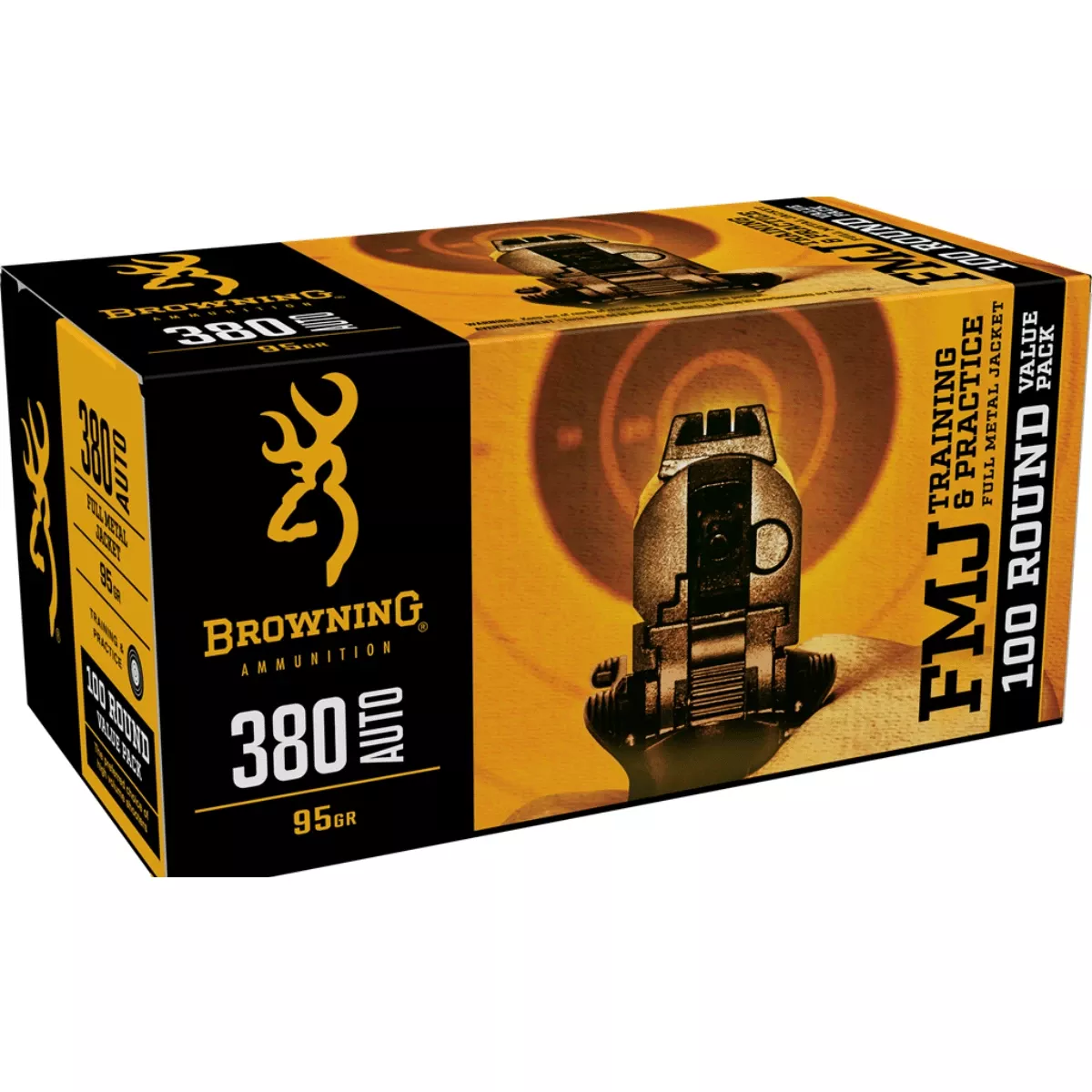 Browning FMJ Value Pack 380 Automatic, 95 grain - 100 Per Box - B191803804