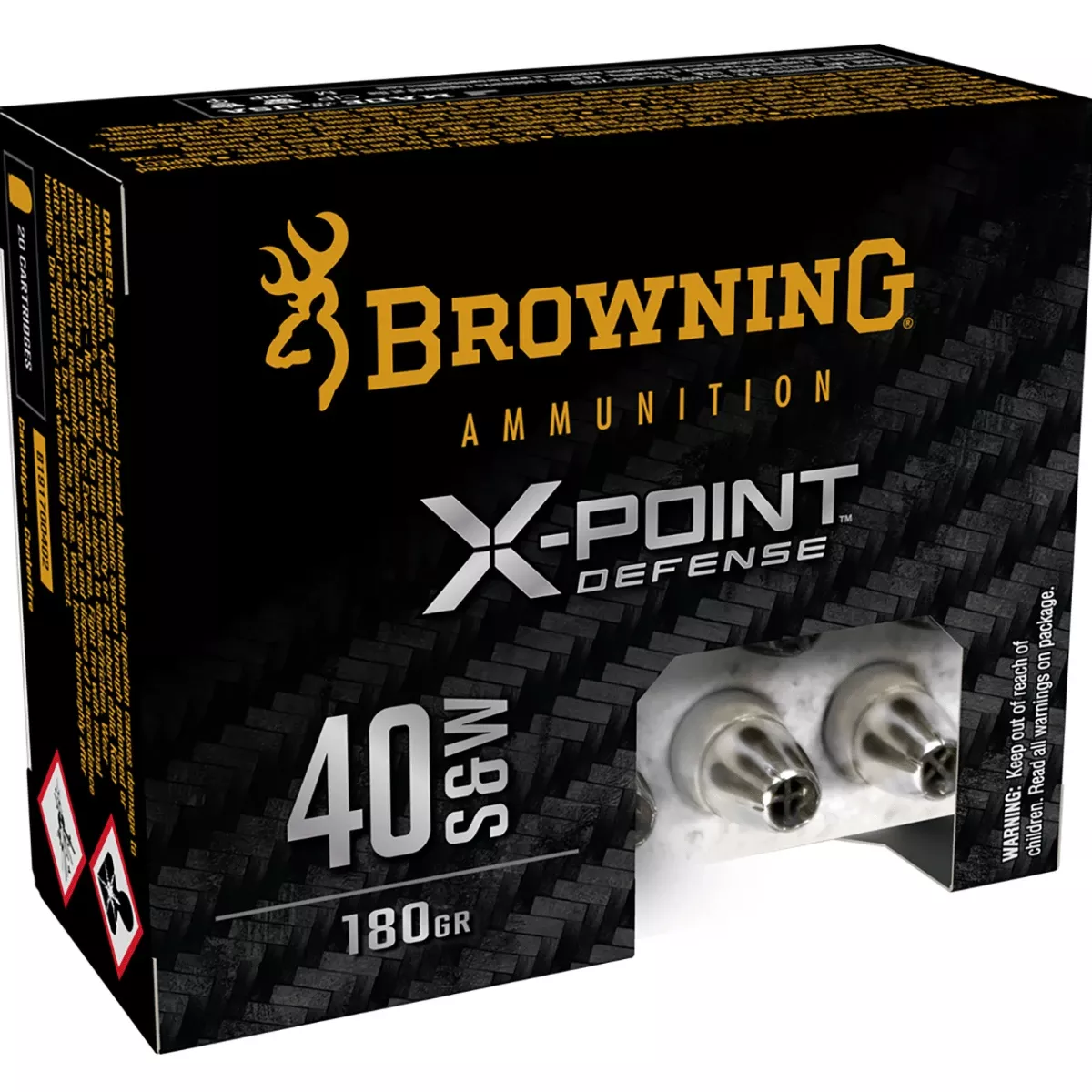 Browning X-Point 40 S&W, 180 grain - 20 Per Box - B191700402