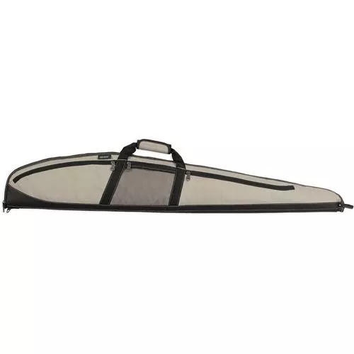 Bulldog BD225 Plus Shotgun Case made of Water-Resistant Nylon with Taupe Finish & Black Trim, Padding, 3 Exterior Pockets & Full Length Zipper 52" L x 1.50" W x 9" H Exterior Dimensions