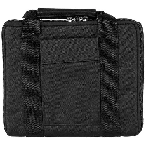 Bulldog BD511 Hard-Sided Pistol Case made of Water-Resistant Nylon with Black Finish, Fur Lining, Egg Crate Foam, Velcro Accessory Pocket & Double Locking Zipper Holds up to 2 Handguns 11" x 9" x 3" Interior Dimensions