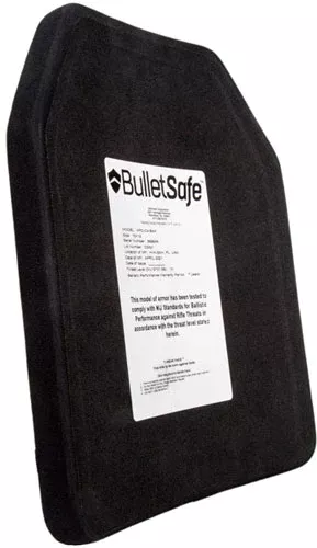 BulletSafe Level IV Ballistic Plate Shooter's Cut 10x12 Stand Alone
