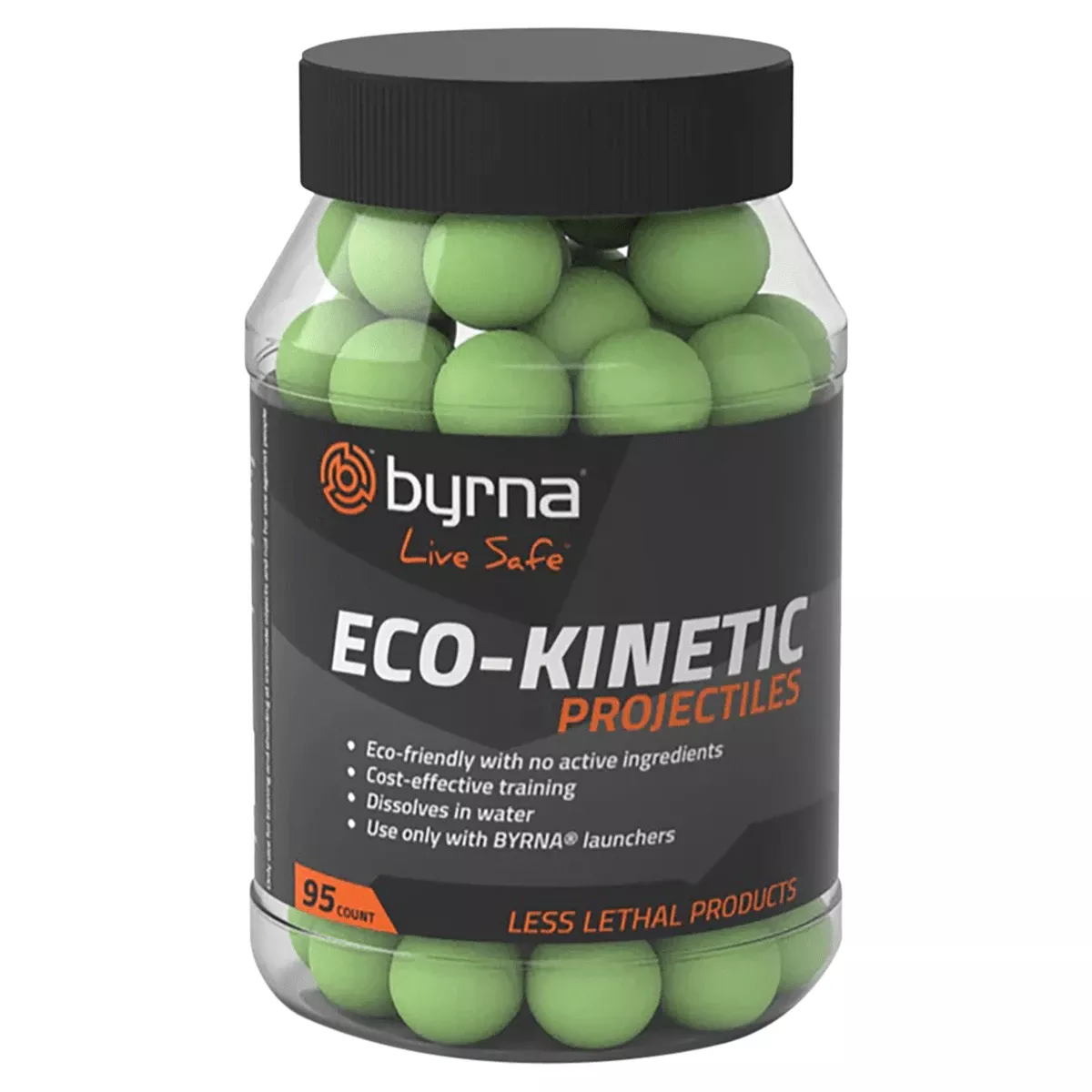 Byrna Technologies RB68403 ECO-Kinetic 95ct Green Water Soluble Projectile, Compatible with Byrna Launchers