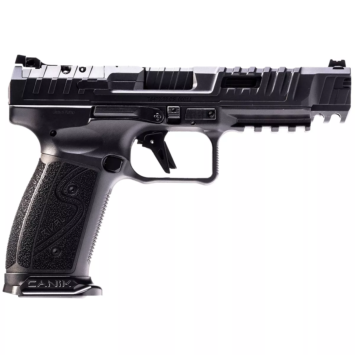 Canik SFx Rival-S 9mm 18+1, 5" Optic Ready/Serrated w/Ports Black
