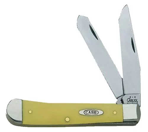 Case 00161 Yellow Synthetic Trapper Folding Knife, 2 Blades