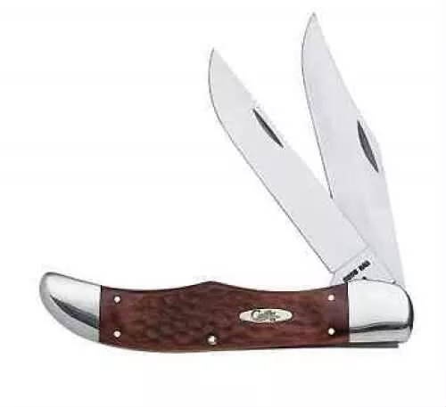Case 00189 Hunter 4.10" Folding Clip/Skinner Plain Tru-Sharp SS Blade Jigged Rosewood Handle