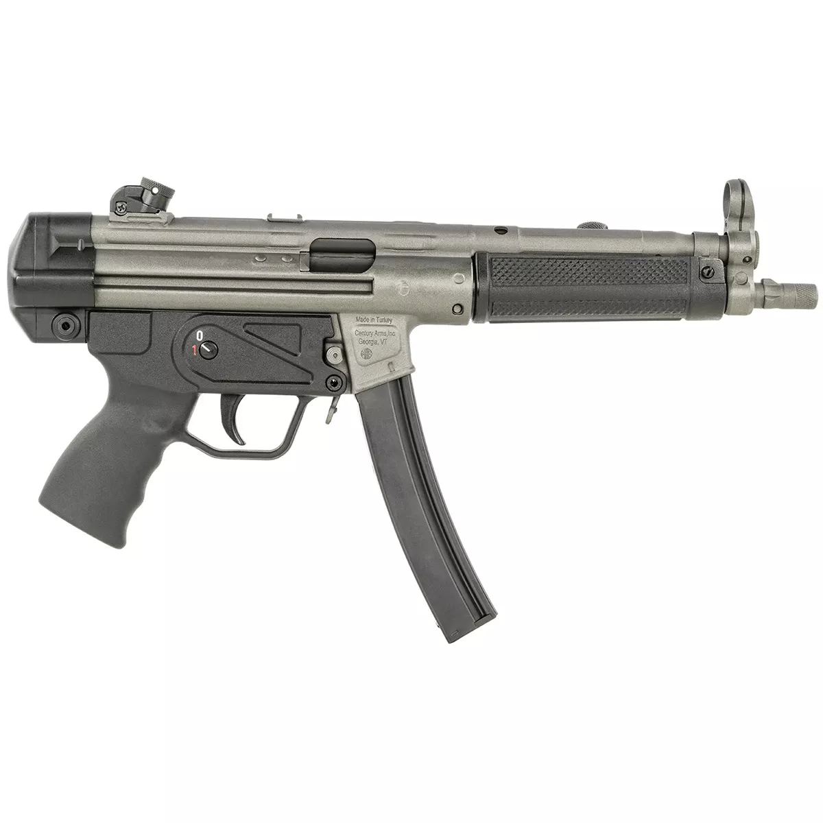 Century Arms HG6034ASN AP5 CORE 9mm Luger 30+1 8.90" Cold Hammer Forged Chrome Moly Vanadium Barrel, Exclusive Gray Finish, Black Furniture, Fixed Front/Drum Rear Sights, Manual Safety