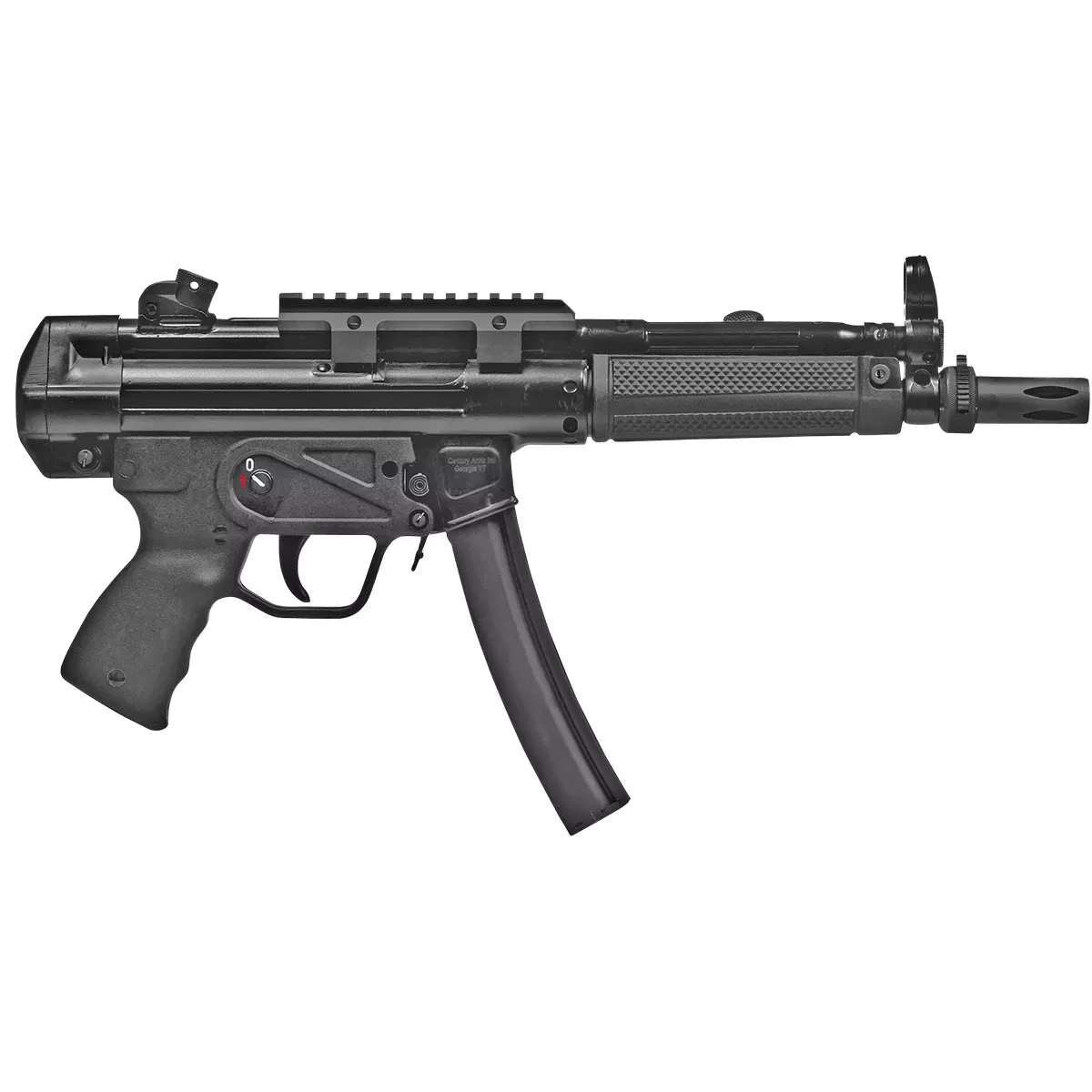 Century Arms HG6034N AP5 9mm Luger 30+1 8.90" Cold Hammer Forged Chrome Moly Vanadium Barrel w/Flash Hider, Black Stamped Metal, Includes Hard Case, Sling & 2 Magazines